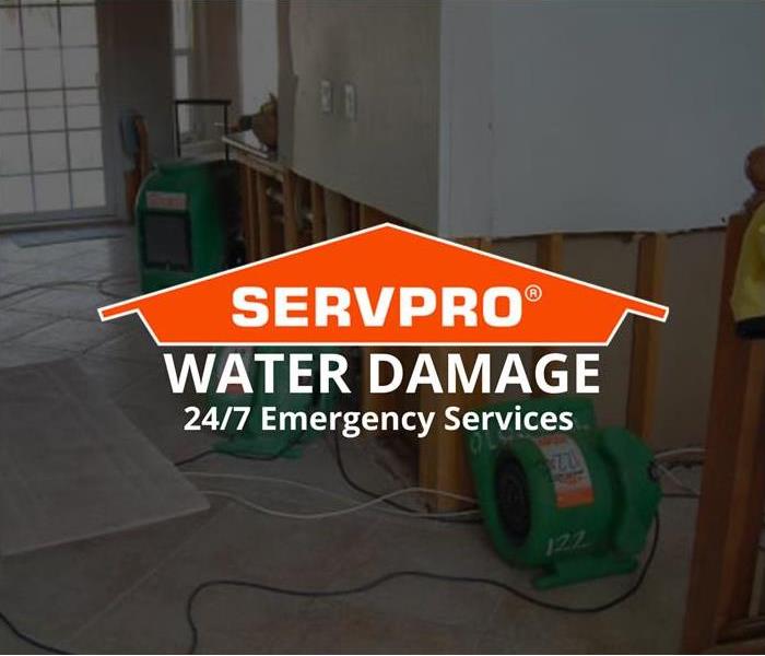 Water in a room, says SERVPRO